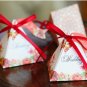 100pc Trigonal Pyramidal rose floral flower baby shower Wedding Favor Box sweet