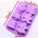 Christmas 6 hole Snowman Tree Ginger Man Silicone Cake Mould Chocolate mould