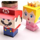 50X cartoon Super Marie Bros Princess Peach Bride Groom wedding favors candy box