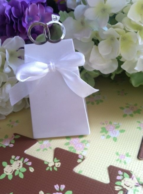 50pcs White Diamond Ring Style Wedding Favor Boxes Gift Box Candy Box paper box