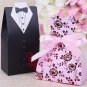 100pcs pink Bride  Groom Wedding Favor Boxes gift box candy box wedding box