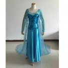 Frozen Elsa Blue Dress Cosplay Costume For Women