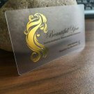 Plastic Transparent Business Card with Gold Silver Foil Hot Stamping Logo 200pcs