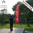 Custom beach flags and feather flag pole with base outdoor adverting