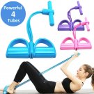 4 Tube Pull Rope Fitness Elastic Bands Pedal Ankle Puller Abdominal Exerciser9