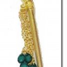 Naga Dragon Gold Color Hair Pin Tassel  Green Sequins