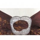 Silver Sarong Buckle Scarf  Tie Clip Slide Wedding Prom Fancy Party Beach Summer