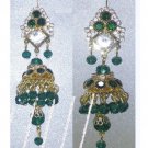 Green  Geometric Earrings Domes Gems (faux)+ Metal Party Night Dinner Prom Fancy