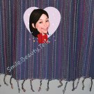 Hand Woven Cotton Scarves Shawl Shoulder Wrap Blue,Violet,Green, Pink 53x180 cm.