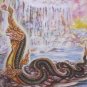 Gold Color Hair Pin Dragon,Round Shape  Wedding Prom Fancy Party