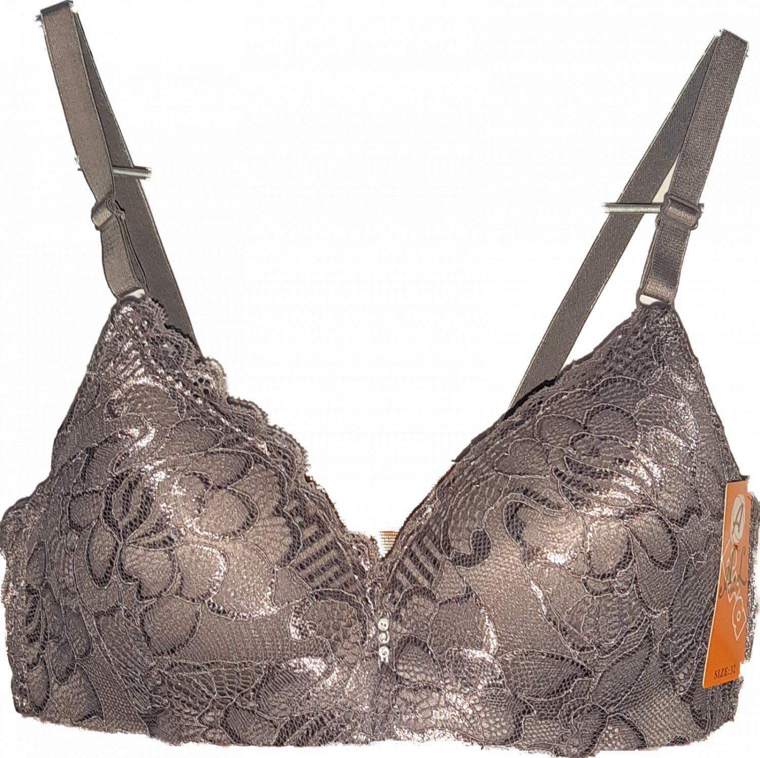 2x Lace Floral Wired Bra. Straps(Adjustable)Full Cup. 1.Black  1.Nude Size 34