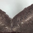 2x Lace Floral Wired Bra. Straps(Adjustable) Push Up. 2x Black :- Size 32/70