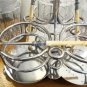 c1880 LEUCHARS & SONS Superb Glass Triple Pickle Set S/P With Forks