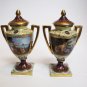 Exceptional Pr Royal Vienna ca1800 Miniature Mantle Vases Urns Hand Painted