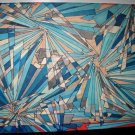 MARION STRONG "Cracked Ice" 1984 Abstract Painting W/Color & Ink 20" x 15"