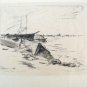 CADWALLADER WASHBURN (1866-1965) Drypoint "Easing Tides" ca1958