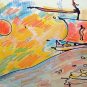 Peter Max (1937 - ) Lithograph & Gouache Study Sailing Hand Signed & Dated 1980