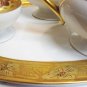Extraordinary Haviland Limoges Gold Arts Crafts Teapot Sugar Bowl Creamer Tray