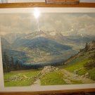 Huge 36" x 27" 1950's Litho by Max Vogt German Alps Tyrol Must See!