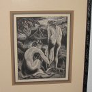 Emil Ganso (1895-1941) Bathers Wood Engraving 1933 Listed US Artist