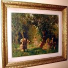 Jean Honore Fragonard Huge 30" x 24" 1900 Lithograph "The Swing" Original Frame
