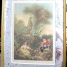 ARTHUR L COX Original 1924 Fragonard Framed Mezzotint SIGNED The Pursuit 20" x 1