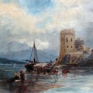 Middle Eastern Maritime Oil on Canvas by Listed UK artist F. Wilson 17" x 15"