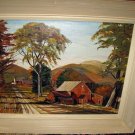 1955 Oil on Board Charles Rickets Alberta Canada Rural Landscape 16" x 12"