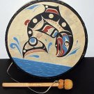 Haida Salmon Hand Decorated 15" Drum Canadian First Nations