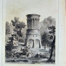 Original ca1830 Engraving Temple Sibylle Pulawy Poland