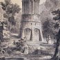 Original ca1830 Engraving Temple Sibylle Pulawy Poland
