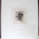 JOHNNY FRIEDLAENDER Original Engraving 5" x 4" Framed B/W Listed US Artist