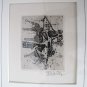 JOHNNY FRIEDLAENDER Original Engraving 5" x 4" Framed B/W Listed US Artist