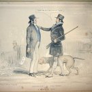 Original 1845 Political Cartoon by John Doyle HB Catching A Poachee No 828