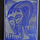 Karl Schmidt-Rottluff Rare Metal Printers Plate Woodcut Womans Head 3" x 2"