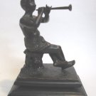 Art Deco ca1920 Bronze Figurine Trumpet Player Coombes & Son Rangoon Burma