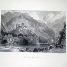 Original Engraving Upper Garenne Normandy France ca1830 by ALLOM