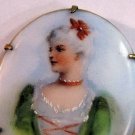 Georgian ca1820 French Porcelain Portrait Brooch 1.5"