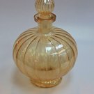 Beautiful Amber Tone Venetian Fluted Perfume Decanter ca1920 Intact