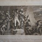 Original 1821 Engraving Sir Sydney Smith Defeats Napoleon