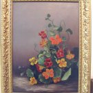 Art Deco ca1920 Oil on Canvas Nasturtiums Botanical by Minnie Jackson