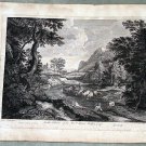 1744 Engraving by Gaspar Poussin Horace Walpole Estate 19" x 15"