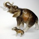 Pr Beautiful Royal Dux 378 Elephants 12" & 4"