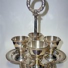 Rare Elkington Silver Plate 4 x Egg Cup Set With Holder ca1888 vgc