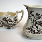 GEORGE JONES Ca1890 China Gravy Boat & Creamer Rare "MY ROSES" pattern