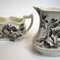 GEORGE JONES Ca1890 China Gravy Boat & Creamer Rare "MY ROSES" pattern