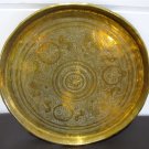 c1920 Hand Hammered & Decorated Brass Tray North Africa 15"
