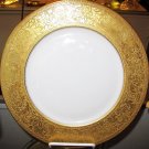 Heinrich & Co Gold Encrusted Floral Embossed Edge 11" Dinner Plate
