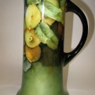 Signed American BELLEEK 11" Lemonade Jug Hand Decorated With Lemons & Floral