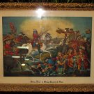 Rare C19th Lithograph Prince William Crossing Boyne Ireland 20" x 30"